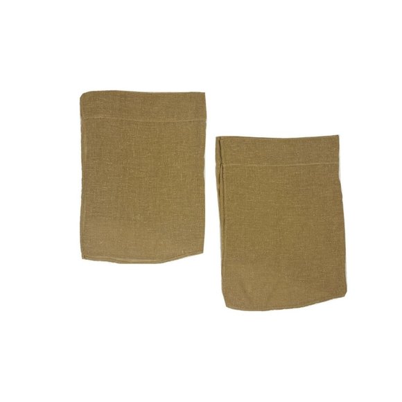 Vintage Tan Linen Valances Curtains 2 Semi Sheer Woven Luxury Window Treatments - Picture 1 of 4